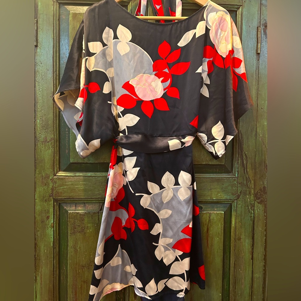 BCBGMaxAzria Black and Red Floral Mini Dress